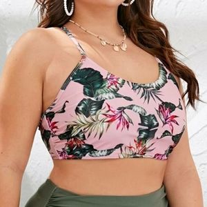 NWT Bikini Top with Lace Up Back